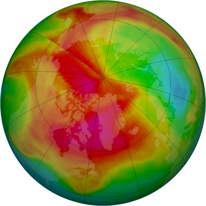 Arctic ozone map for 18 March 1986